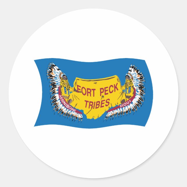 Autocollant du drapeau des Assiniboines de Fort Pe (Devant)