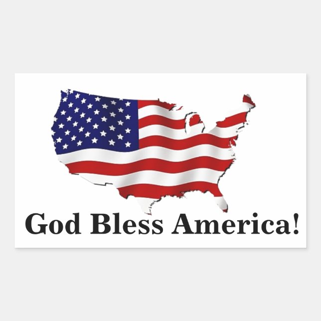 Autocollant du drapeau des États-Unis "Dieu béniss (Devant)