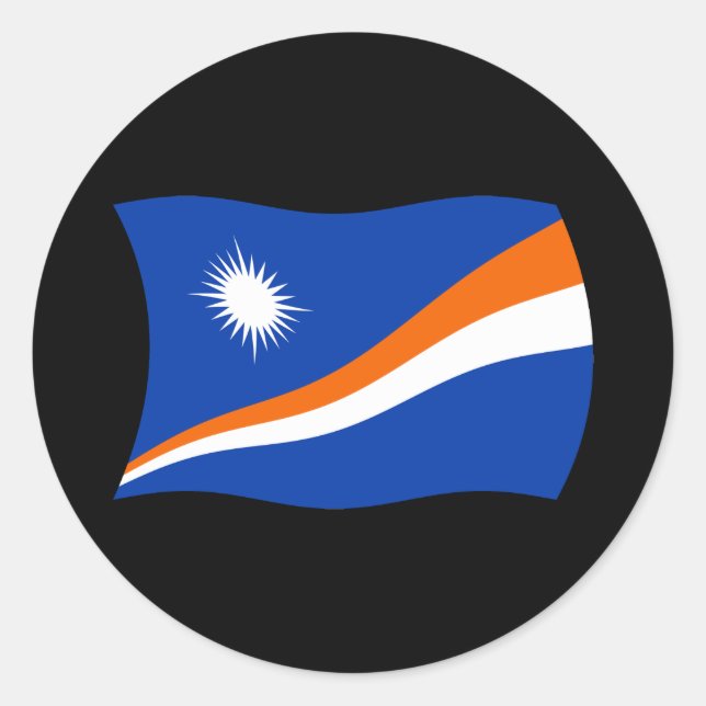Autocollant du drapeau des Îles Marshall (Devant)