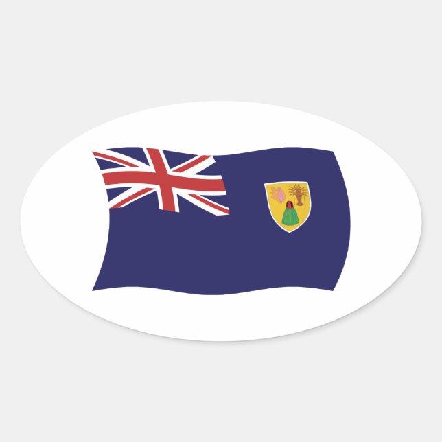 Autocollant du drapeau des îles Turques-et-Caïques (Devant)