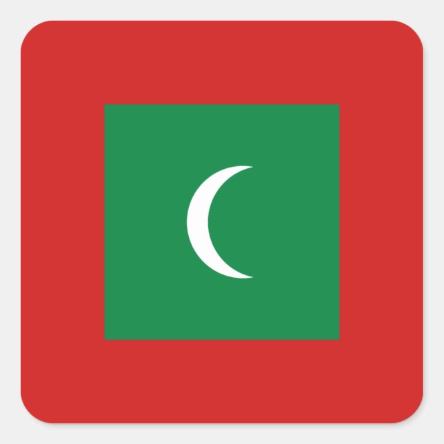 Autocollant du drapeau des Maldives (Devant)