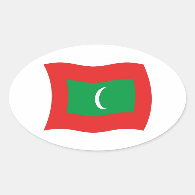 Autocollant du drapeau des Maldives (Devant)