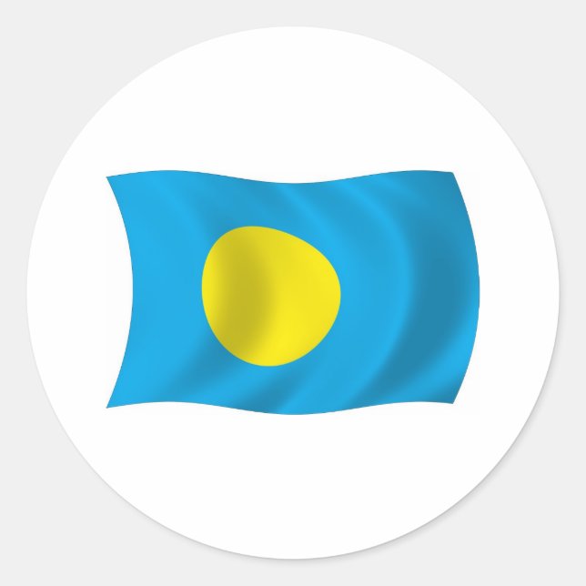 Autocollant du drapeau des Palaos (Devant)