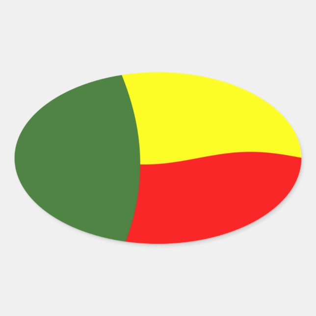 Autocollant du drapeau du Bénin (Devant)