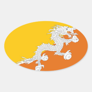 Autocollant du drapeau du Bhoutan