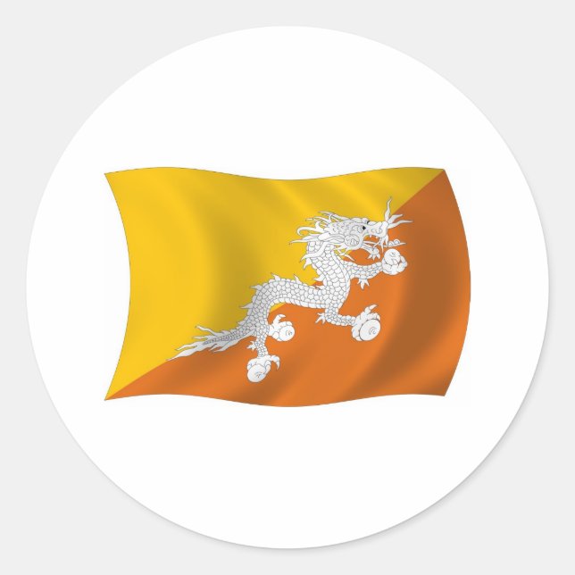 Autocollant du drapeau du Bhoutan (Devant)