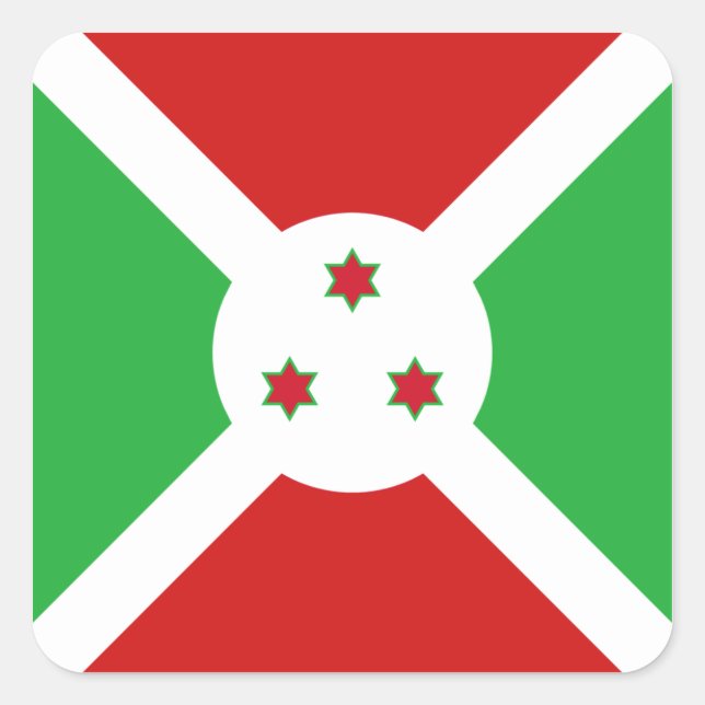 Autocollant du drapeau du Burundi (Devant)