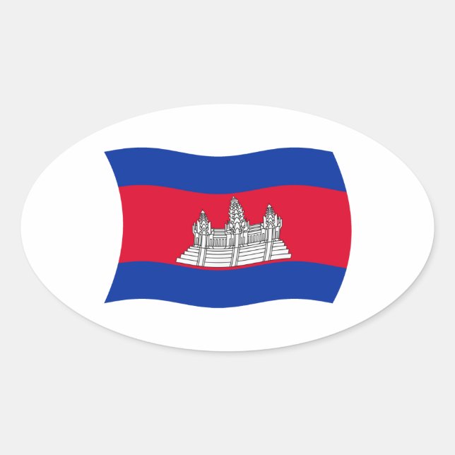 Autocollant du drapeau du Cambodge (Devant)