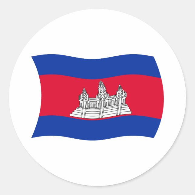 Autocollant du drapeau du Cambodge (Devant)