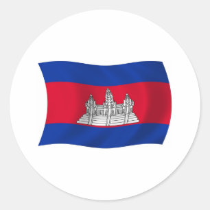 Autocollant du drapeau du Cambodge