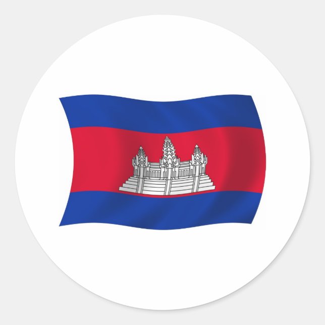 Autocollant du drapeau du Cambodge (Devant)