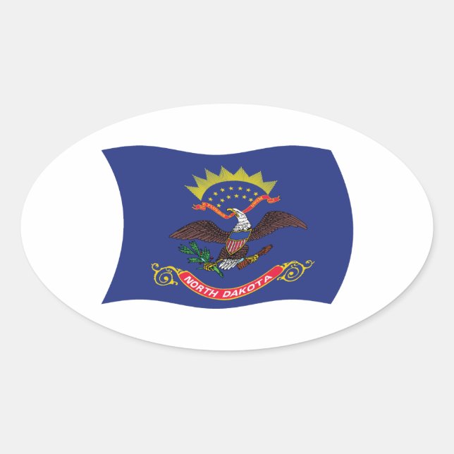 Autocollant du drapeau du Dakota du Nord (Devant)