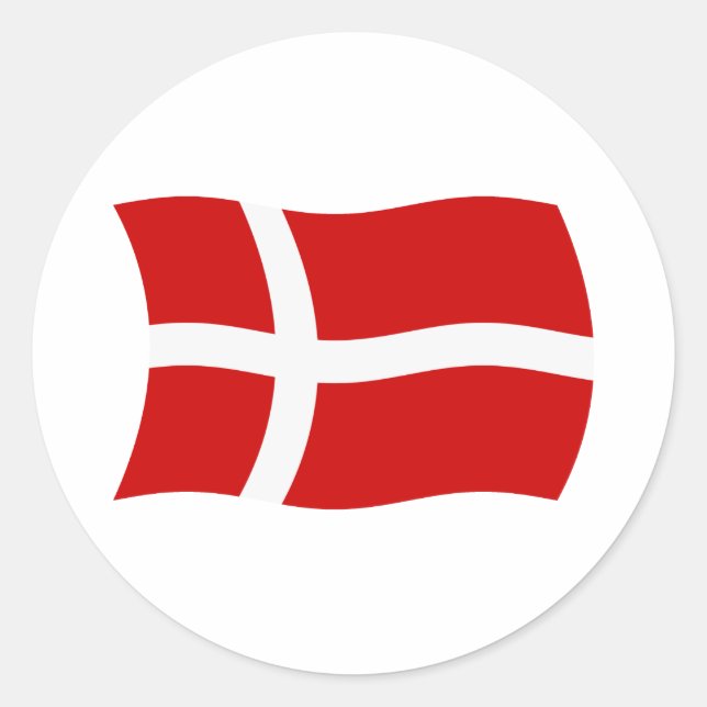 Autocollant du drapeau du Danemark (Devant)