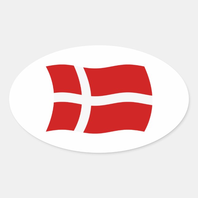 Autocollant du drapeau du Danemark (Devant)