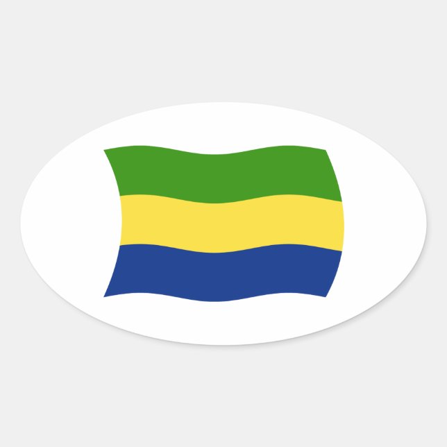 Autocollant du drapeau du Gabon (Devant)