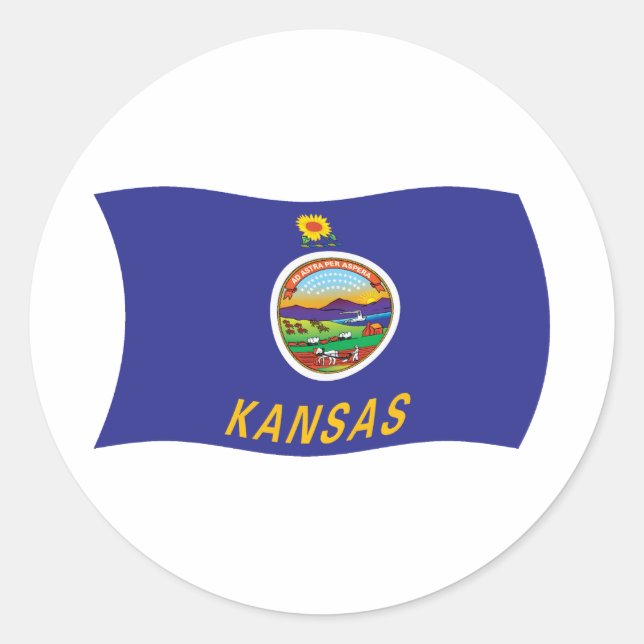 Autocollant du drapeau du Kansas (Devant)
