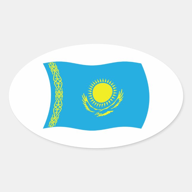 Autocollant du drapeau du Kazakhstan (Devant)