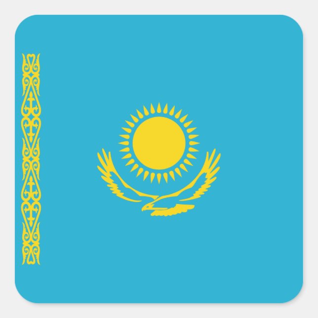 Autocollant du drapeau du Kazakhstan (Devant)