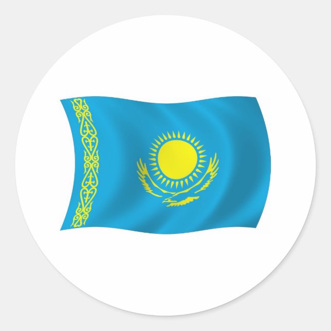 Autocollant du drapeau du Kazakhstan (Devant)
