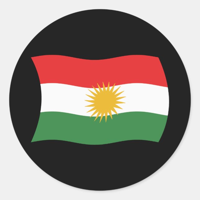 Autocollant du drapeau du Kurdistan (Devant)
