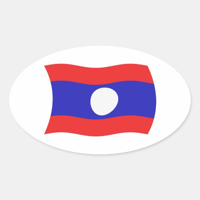 Autocollant du drapeau du Laos (Devant)