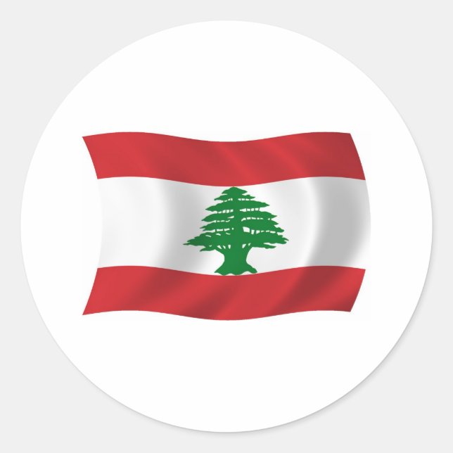 Autocollant du drapeau du Liban (Devant)