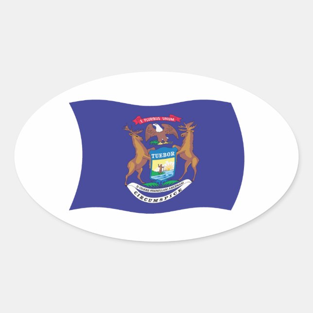 Autocollant du drapeau du Michigan (Devant)