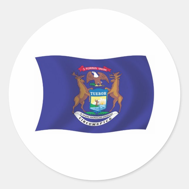 Autocollant du drapeau du Michigan (Devant)