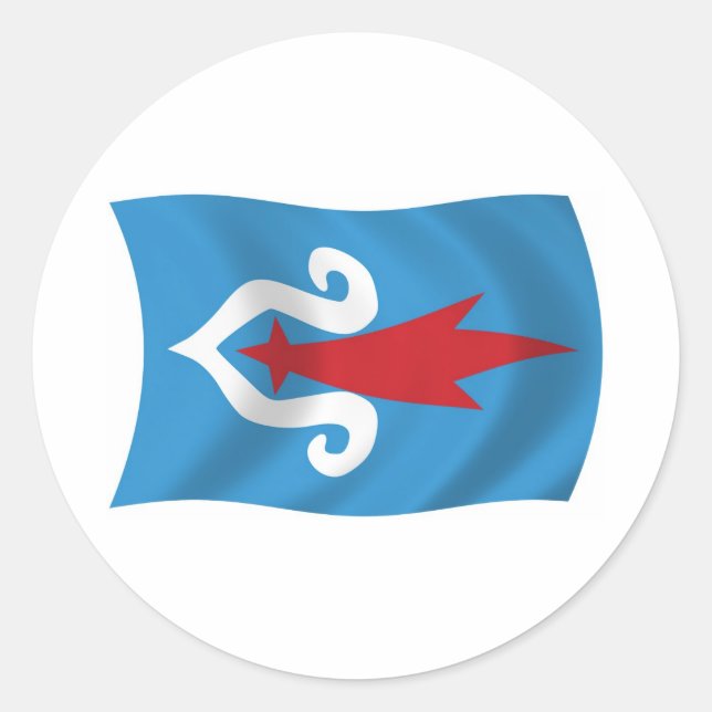 Autocollant du drapeau du peuple Aïnou (Devant)