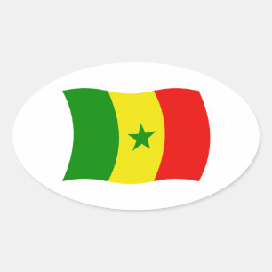 Autocollant du drapeau du Sénégal