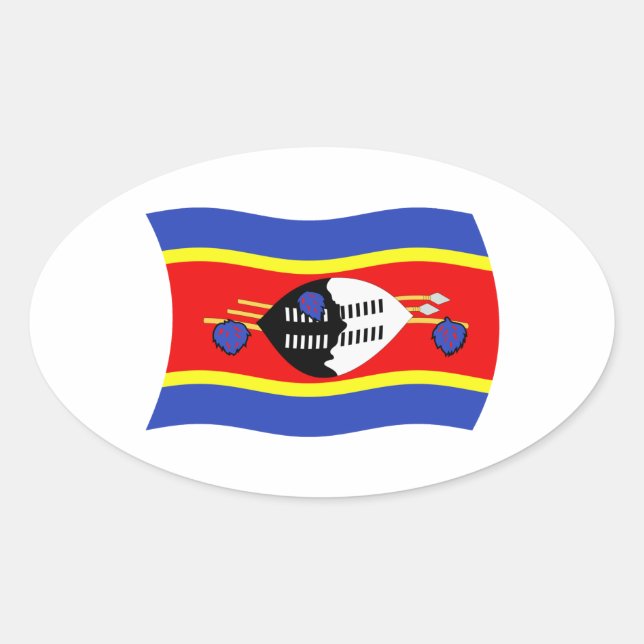 Autocollant du drapeau du Swaziland (Devant)