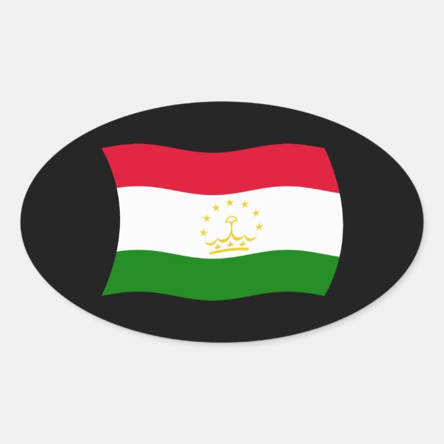 Autocollant du drapeau du Tadjikistan (Devant)