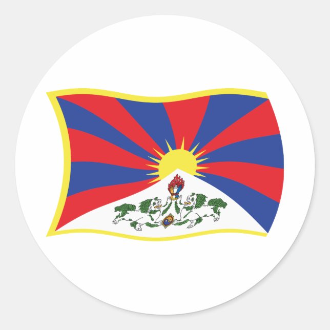 Autocollant du drapeau du Tibet (Devant)