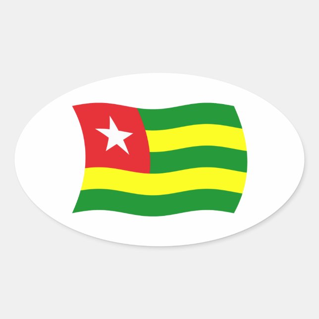 Autocollant du drapeau du Togo (Devant)