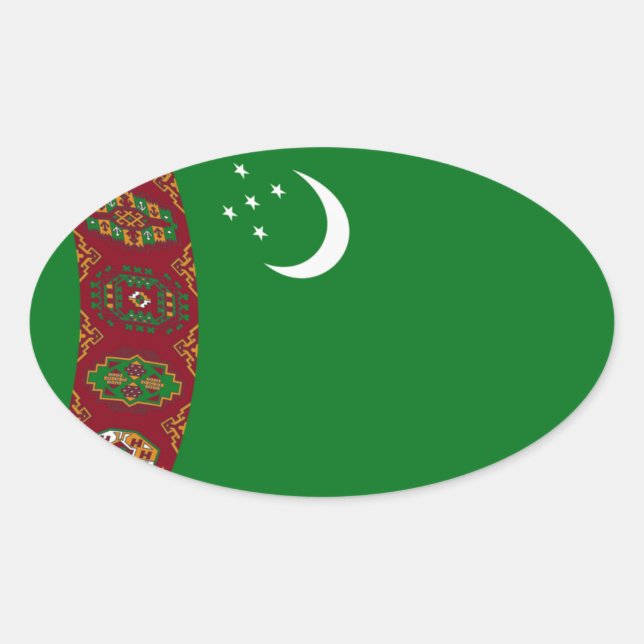 Autocollant du drapeau du Turkménistan (Devant)