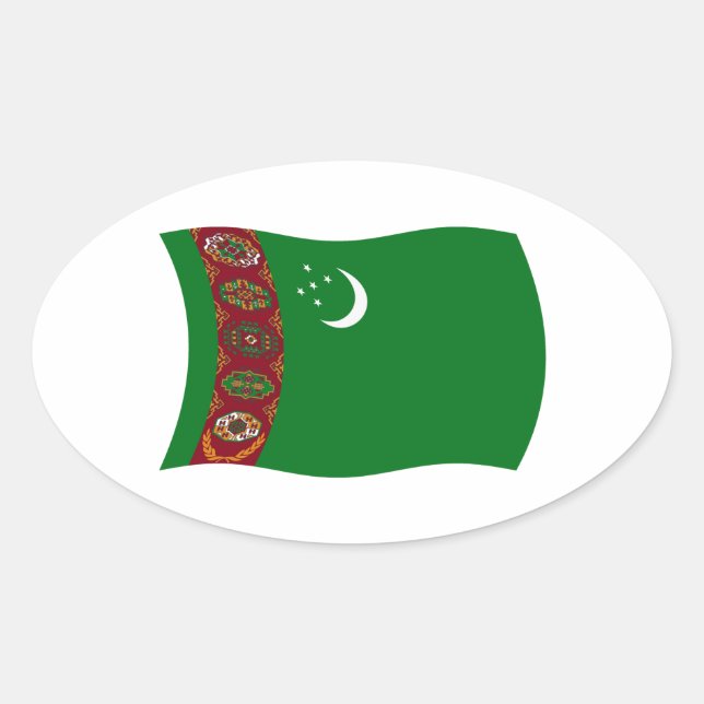 Autocollant du drapeau du Turkménistan (Devant)