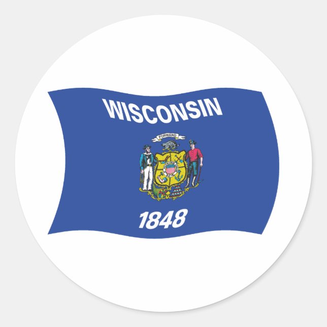 Autocollant du drapeau du Wisconsin (Devant)