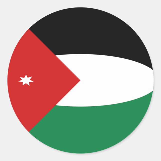 Autocollant du drapeau fisheye de Jordanie (Devant)