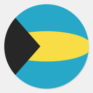 Autocollant du drapeau fisheye des Bahamas