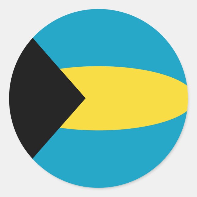 Autocollant du drapeau fisheye des Bahamas (Devant)