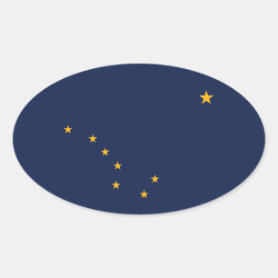 Autocollant du drapeau ovale de l'Alaska