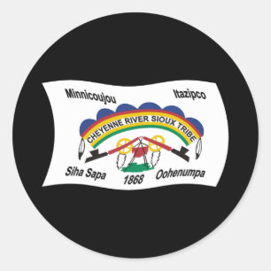 Autocollant du drapeau sioux de la rivière Cheyenn