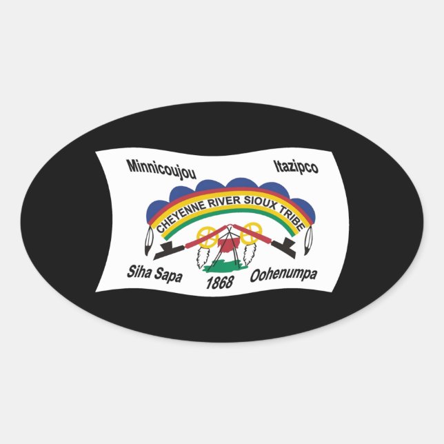 Autocollant du drapeau sioux de la rivière Cheyenn (Devant)