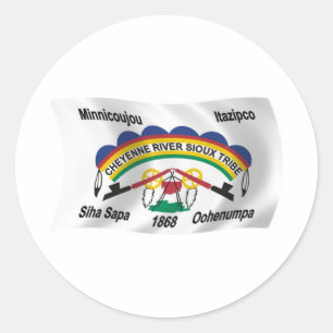 Autocollant du drapeau sioux de la rivière Cheyenn