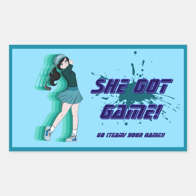 Autocollant du joueur de golf féminin sur mesure (Devant)