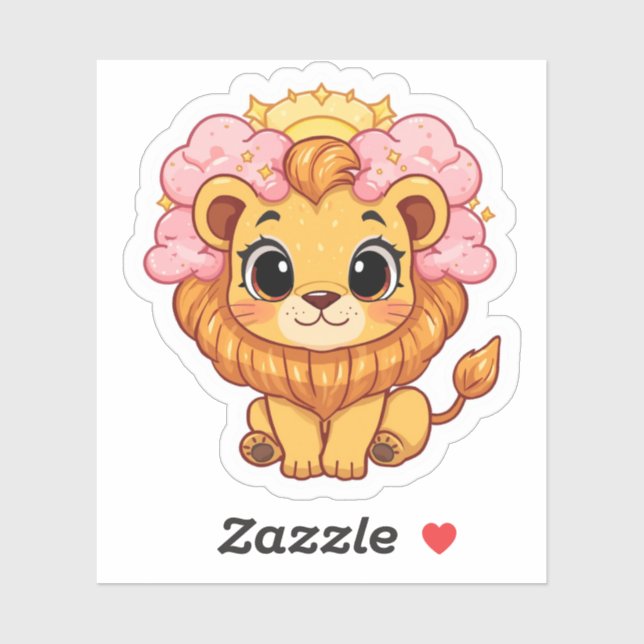 Autocollant du zodiaque céleste Lion - Art du lion (Feuille)