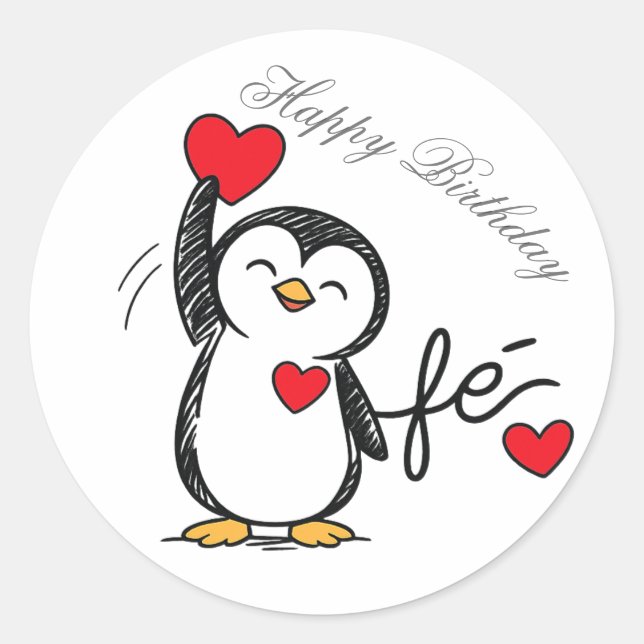 autocollant d'un pingouin heureux (Devant)