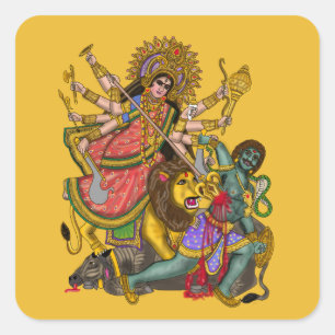 Autocollant Durga tuant Mahishasura