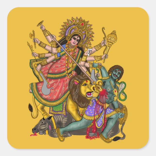 Autocollant Durga tuant Mahishasura (Devant)