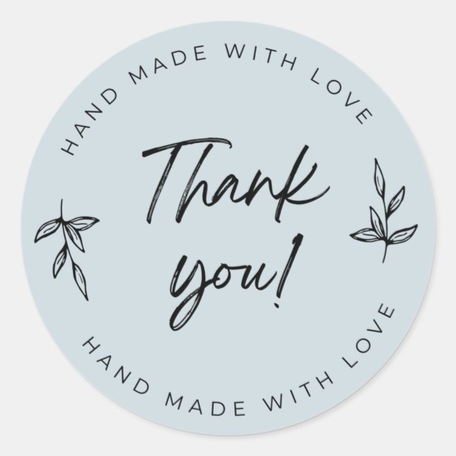 Autocollant Dusty Blue Merci (Devant)